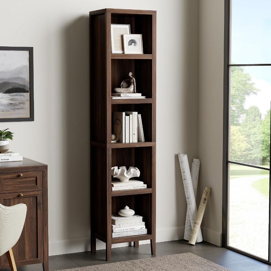Bookshelf - Libreria alta e stretta, con 5
