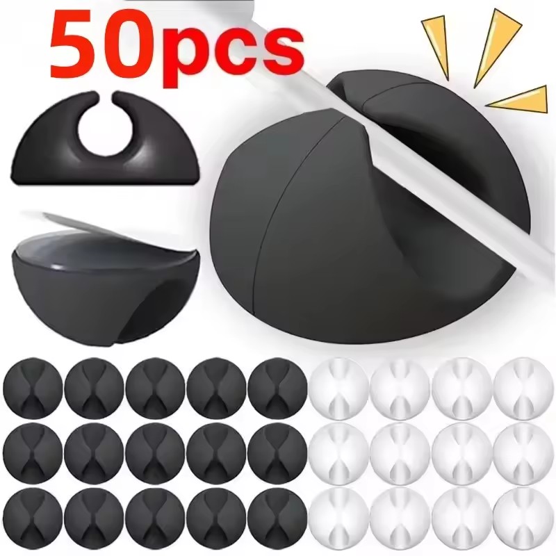 Desk Organizer - 5/50 Pezzi Mini Organizzatore Avvolgicavo, Clip